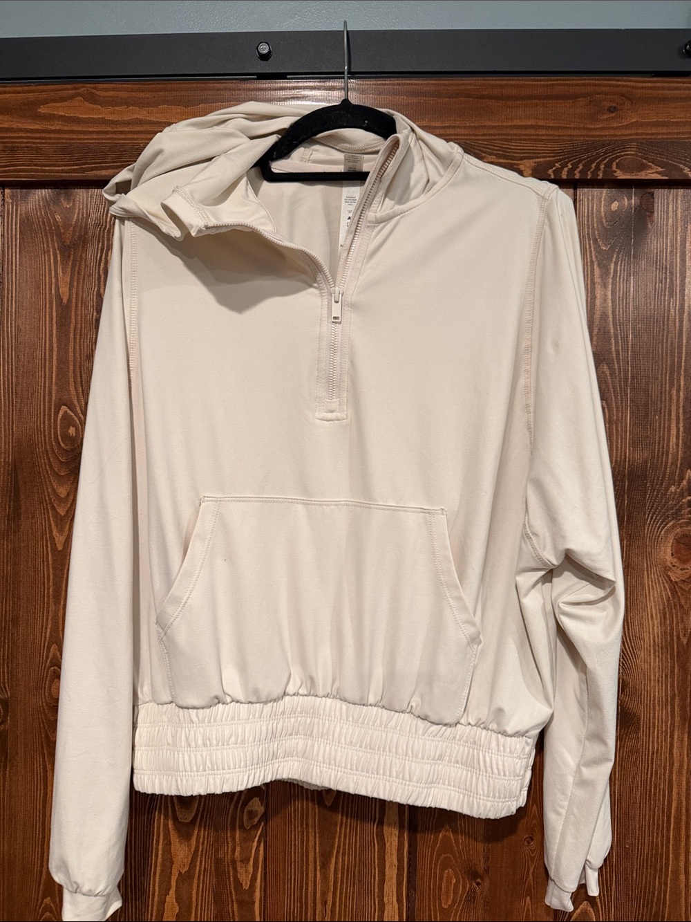 Women's Cream Half-Zip Hoodie Sweatshirt